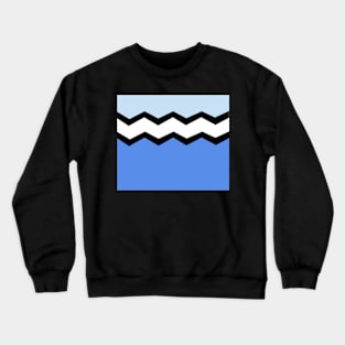 Abstract zigzag - blue, black and white. Crewneck Sweatshirt